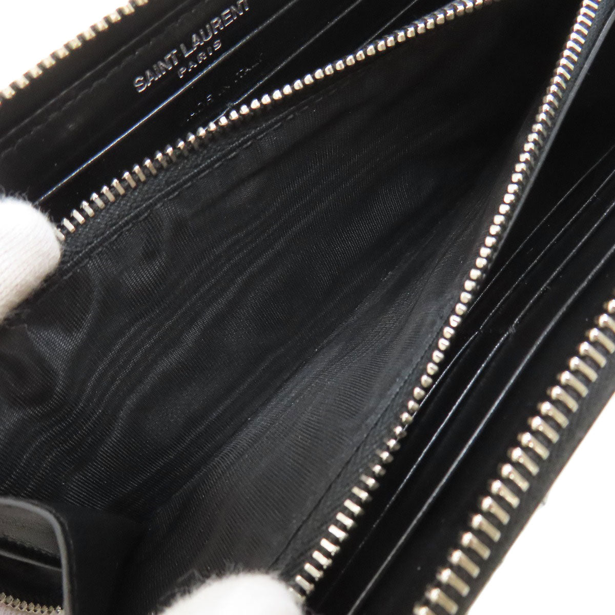 SAINT LAURENT Cassandra Long wallet (with coin pocket) Leather Ladies [Used]