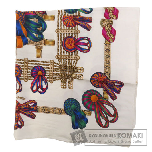 HERMES Carre90 horse ribbon decoration Scarf Silk Ladies [Used]