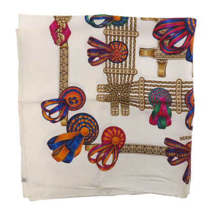 HERMES Carre90 horse ribbon decoration Scarf Silk Ladies [Used]