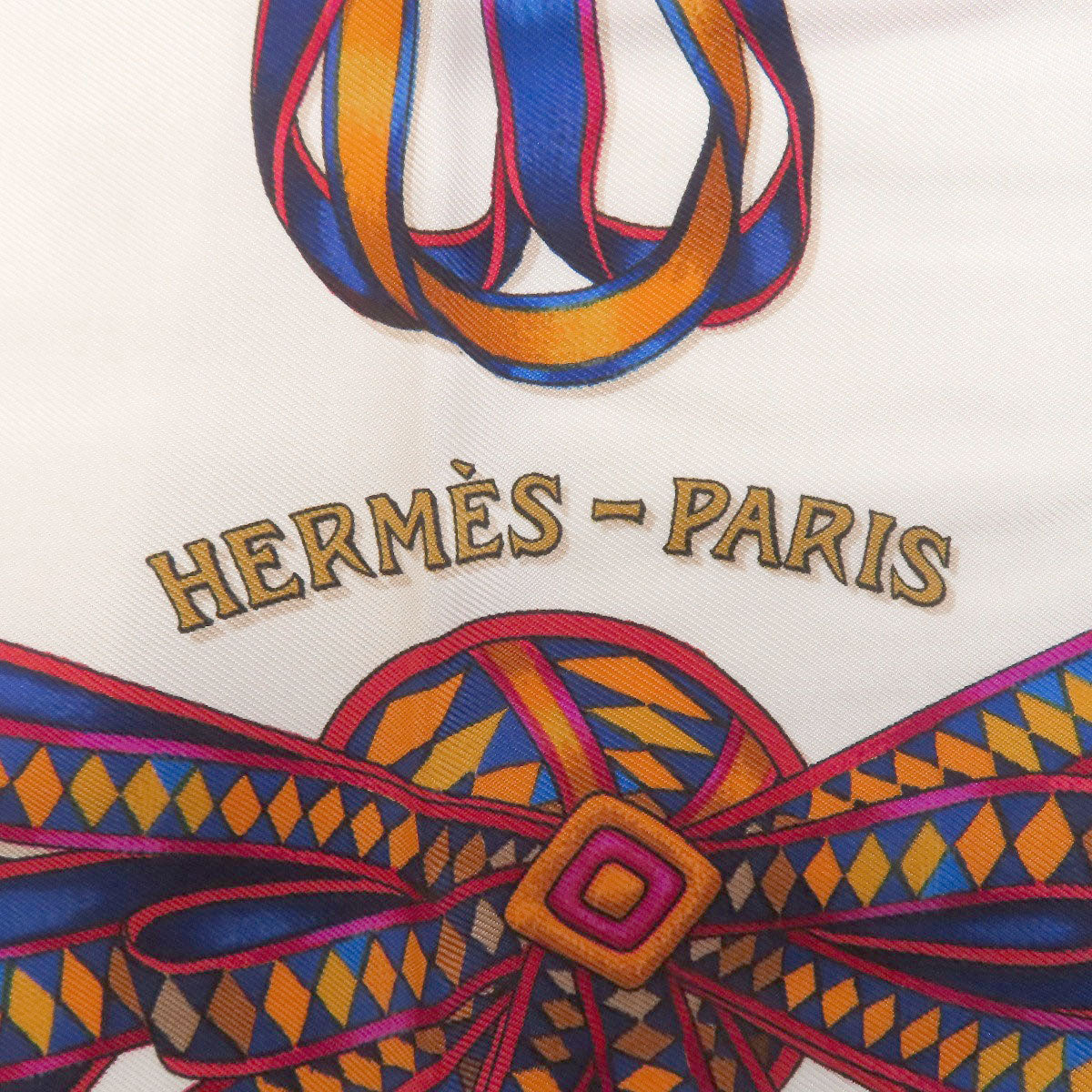 HERMES Carre90 horse ribbon decoration Scarf Silk Ladies [Used]