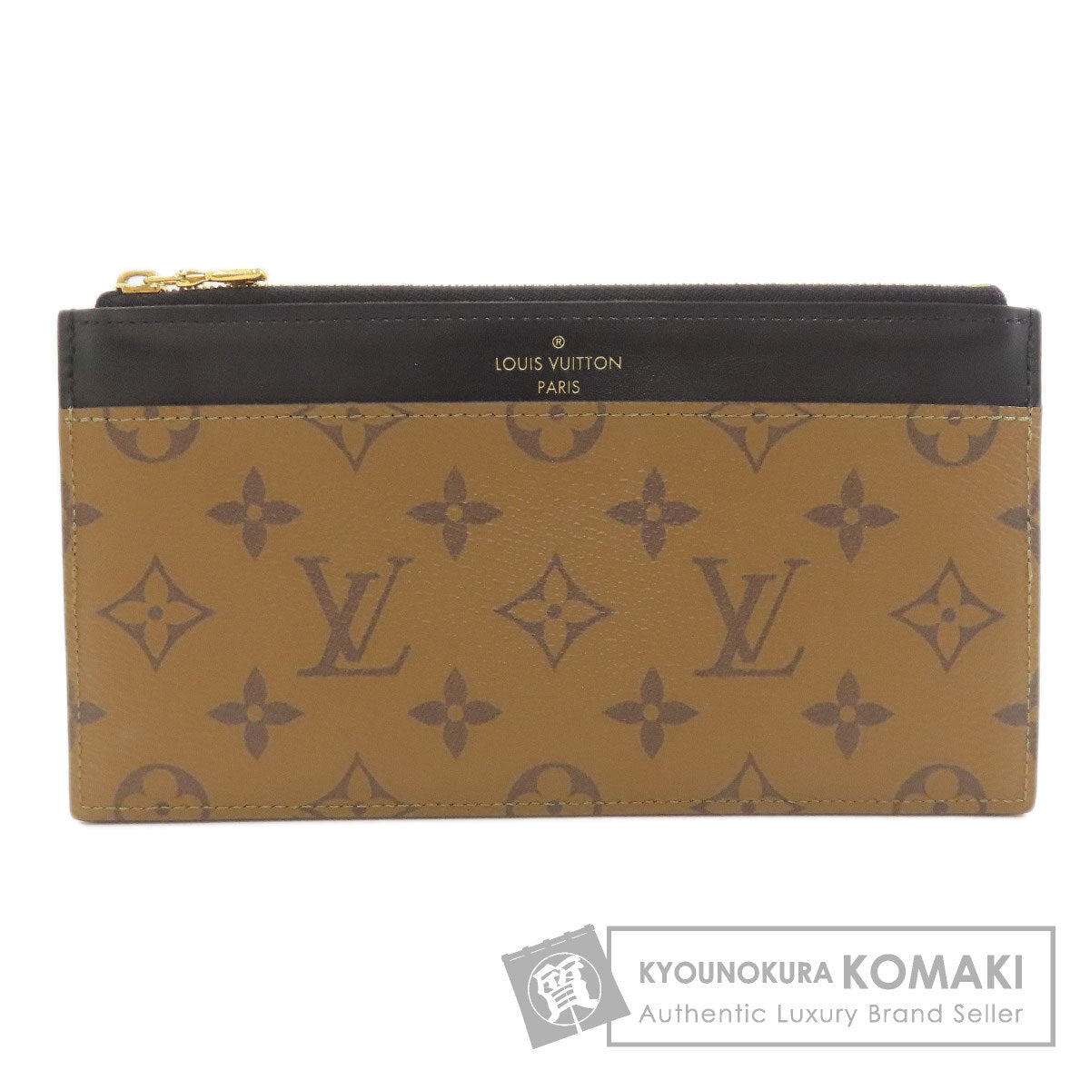 LOUIS VUITTON M80390 Slim purse Long wallet (with coin pocket) Monogram reverse Ladies [Used]