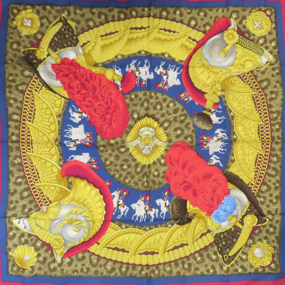 HERMES Carre90 Faceless Helmet Scarf Silk Ladies [Used]