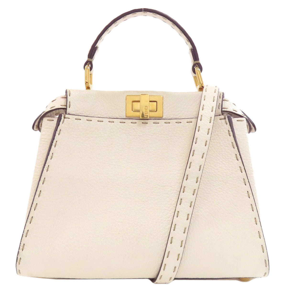 FENDI Peekaboo Mini Selleria 2WAY Handbag Calf Ladies [Used]
