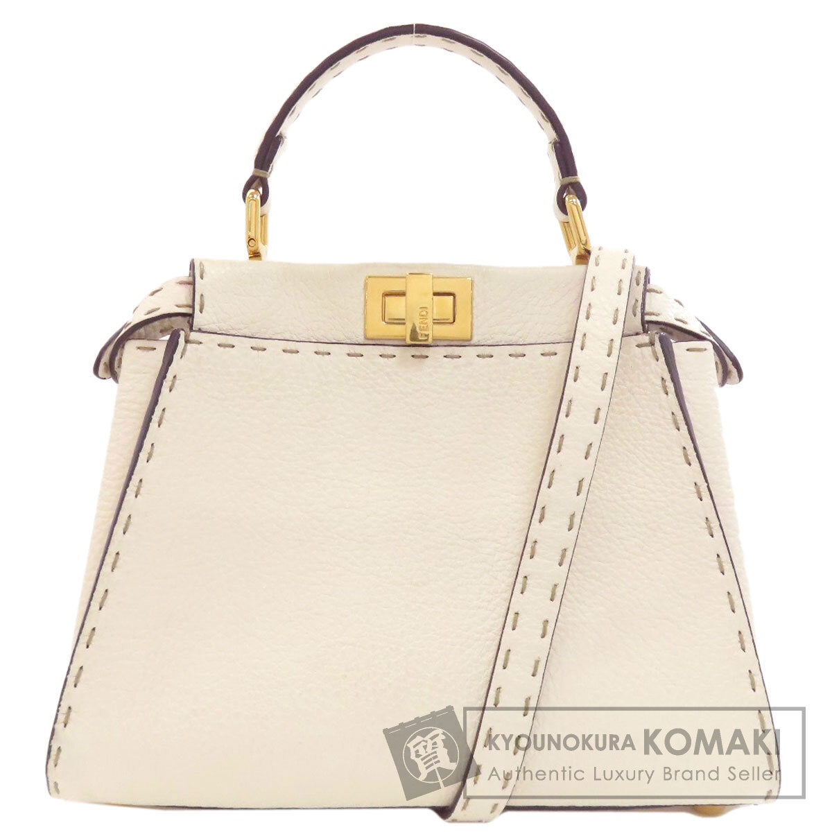 FENDI Peekaboo Mini Selleria 2WAY Handbag Calf Ladies [Used]