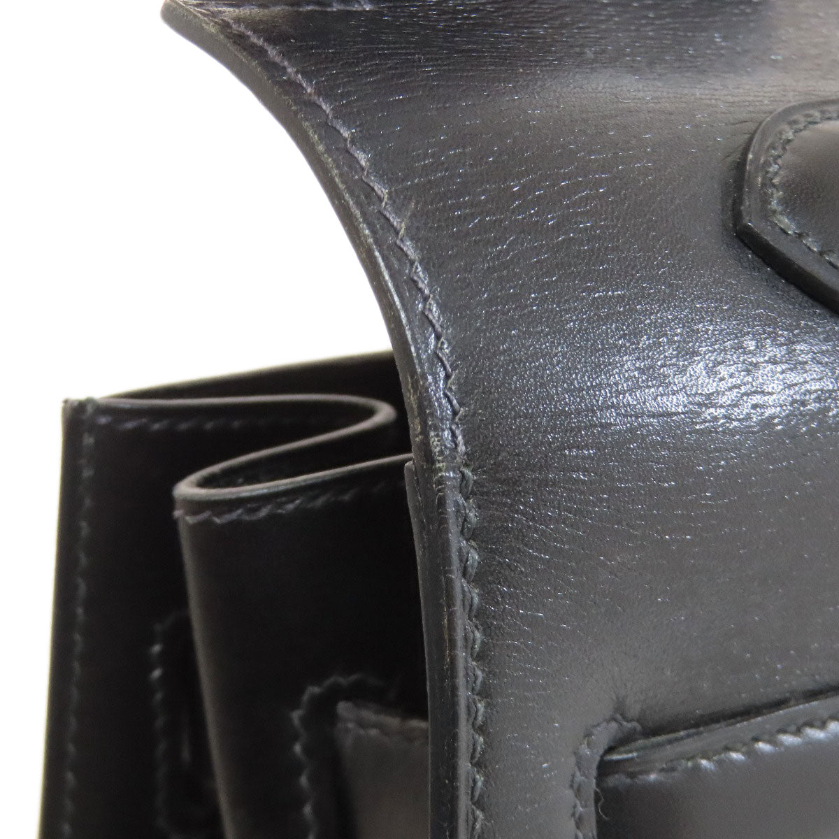 HERMES Kelly 35 Outside Stitch Gold Hardware Handbag Box calf Ladies [Used]