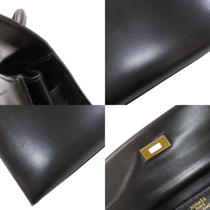 HERMES Kelly 35 Outside Stitch Gold Hardware Handbag Box calf Ladies [Used]