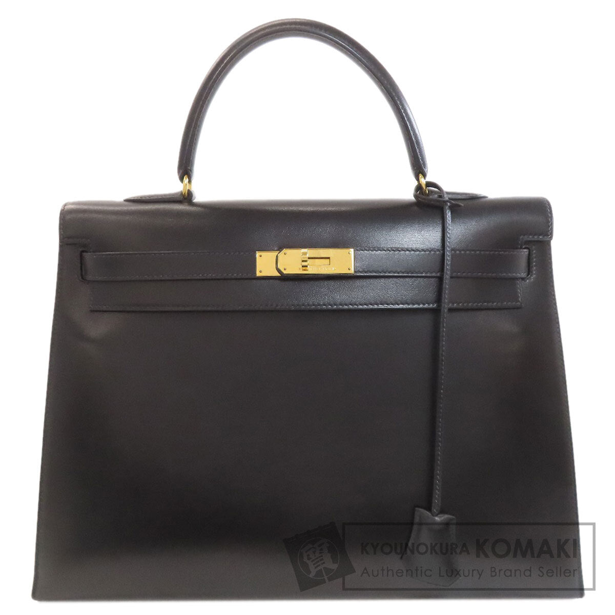 HERMES Kelly 35 Outside Stitch Gold Hardware Handbag Box calf Ladies [Used]