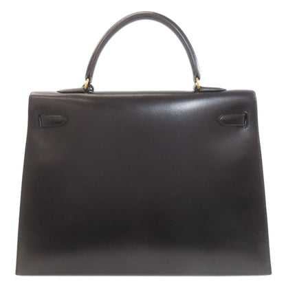 HERMES Kelly 35 Outside Stitch Gold Hardware Handbag Box calf Ladies [Used]
