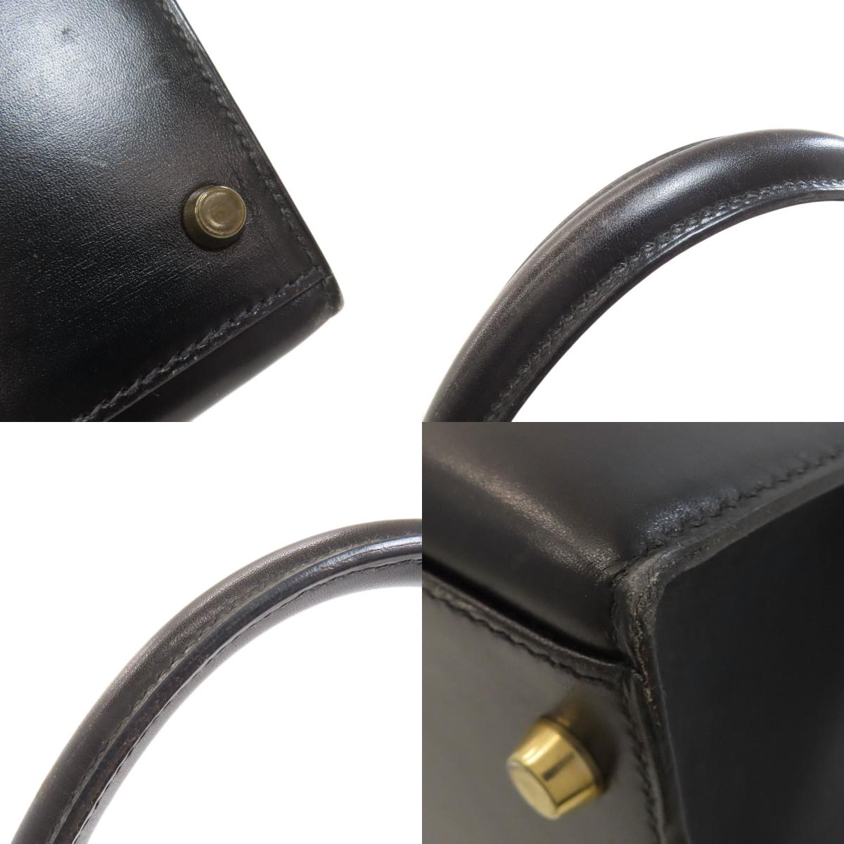 HERMES Kelly 35 Outside Stitch Gold Hardware Handbag Box calf Ladies [Used]