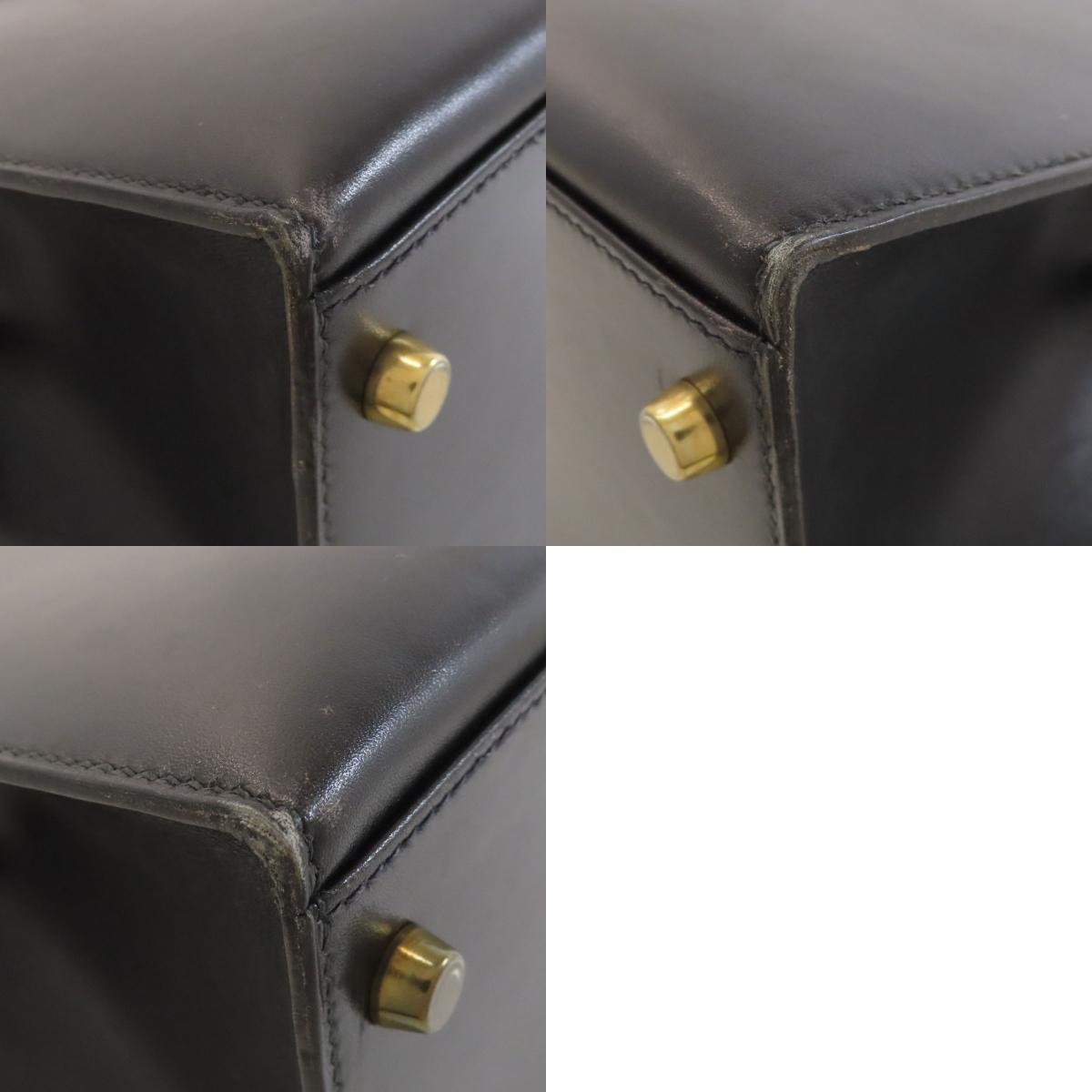 HERMES Kelly 35 Outside Stitch Gold Hardware Handbag Box calf Ladies [Used]