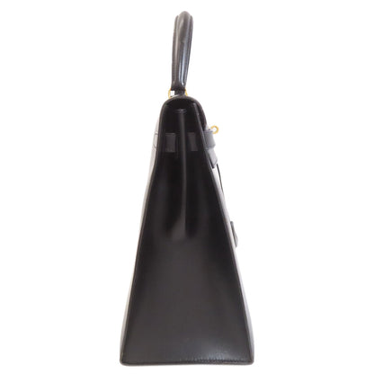 HERMES Kelly 35 Outside Stitch Gold Hardware Handbag Box calf Ladies [Used]