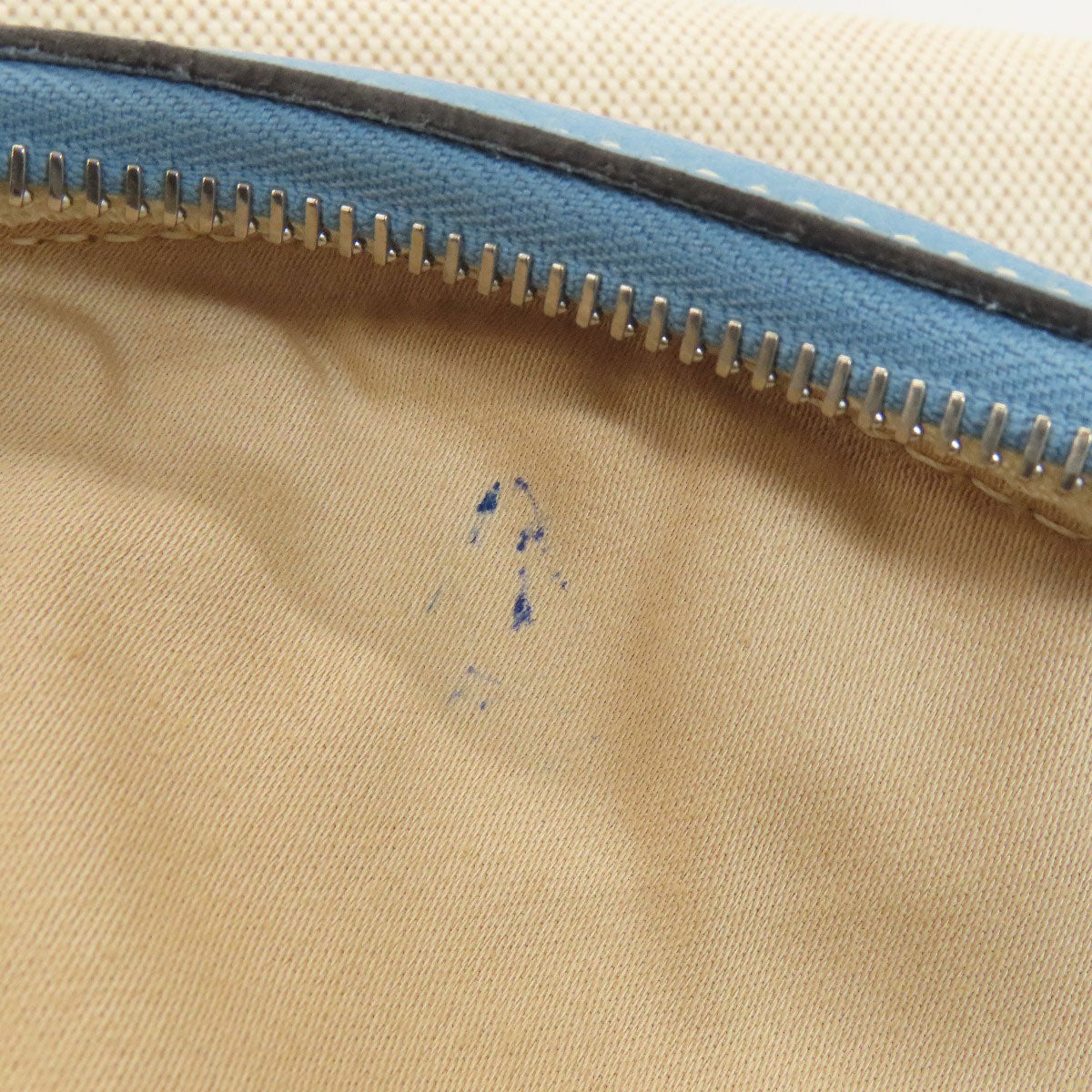 HERMES Victoria 50 Blue Jean SilverHardware Handbag Tower ash Ladies [Used]