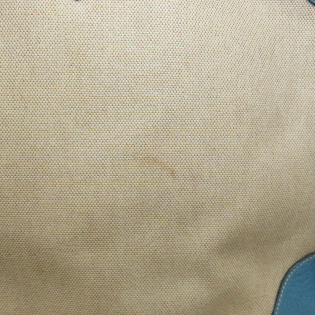 HERMES Victoria 50 Blue Jean SilverHardware Handbag Tower ash Ladies [Used]