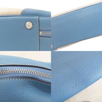 HERMES Victoria 50 Blue Jean SilverHardware Handbag Tower ash Ladies [Used]