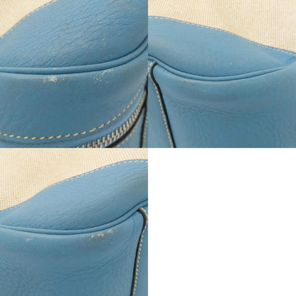 HERMES Victoria 50 Blue Jean SilverHardware Handbag Tower ash Ladies [Used]