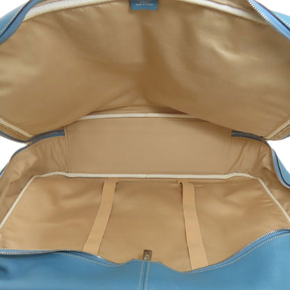 HERMES Victoria 50 Blue Jean SilverHardware Handbag Tower ash Ladies [Used]