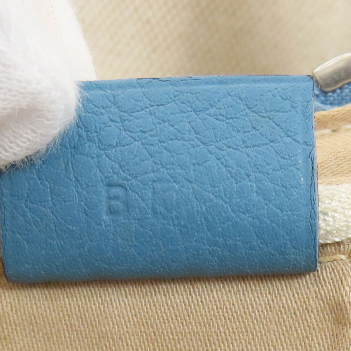 HERMES Victoria 50 Blue Jean SilverHardware Handbag Tower ash Ladies [Used]