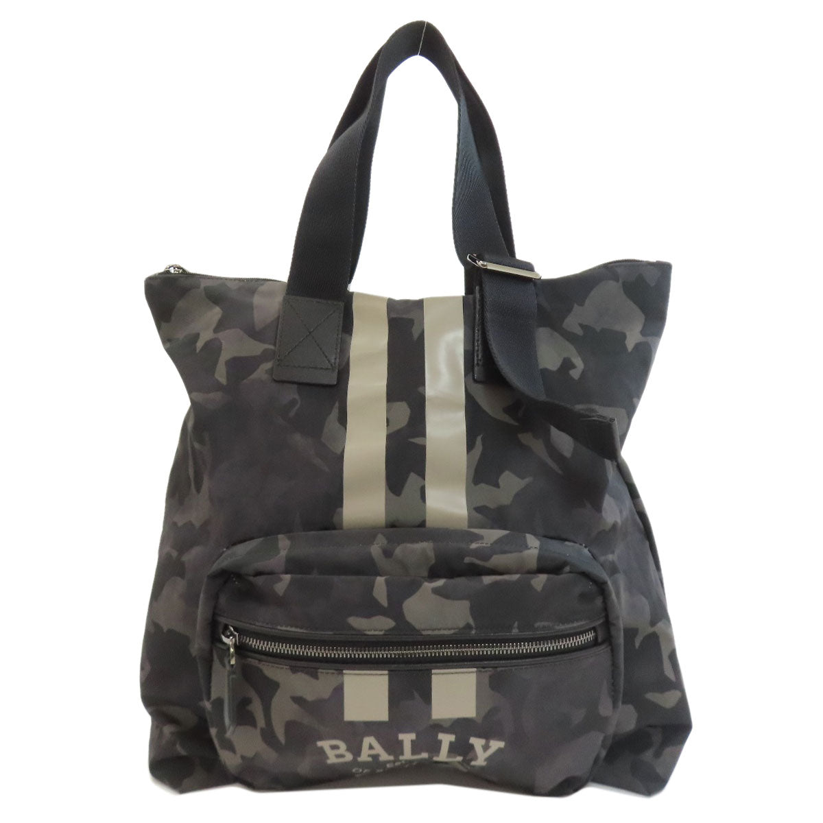バリー エコバッグ カモフラージュ柄 トートバッグ ナイロン素材 レディース 【中古】【BALLY】