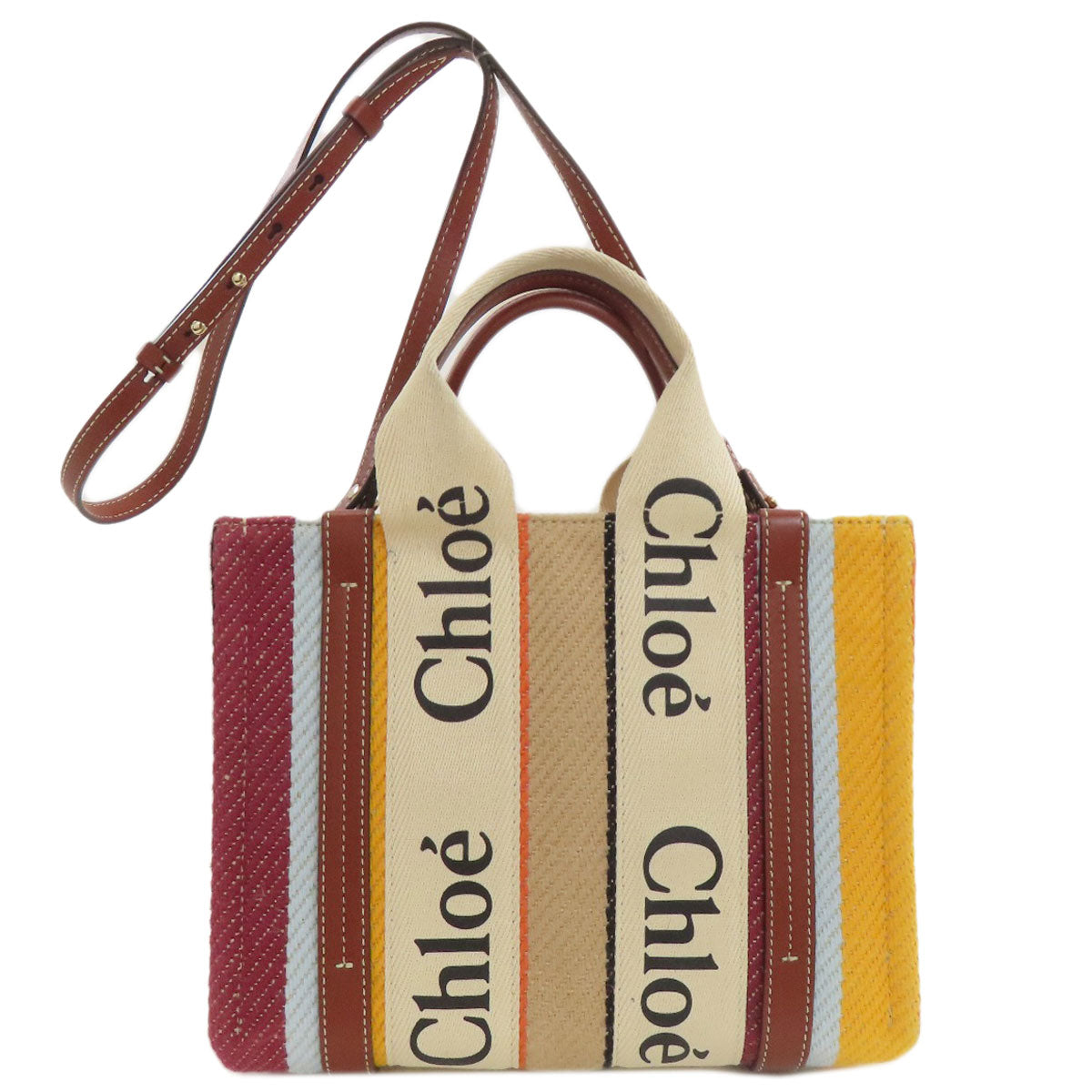 クロエ ウッディ スモール 2WAY ハンドバッグ キャンバス レディース 【中古】【CHLOE】