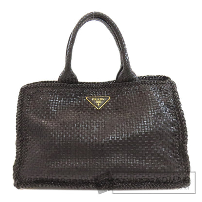PRADA Canapa braid Tote Bag Calf Ladies [Used]