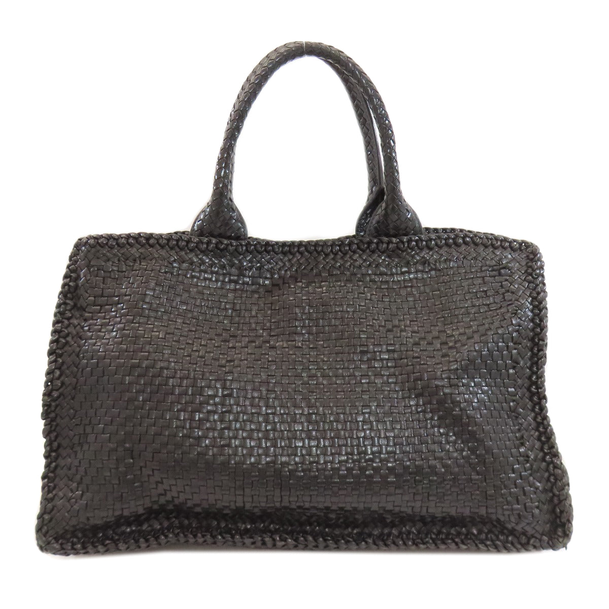 PRADA Canapa braid Tote Bag Calf Ladies [Used]