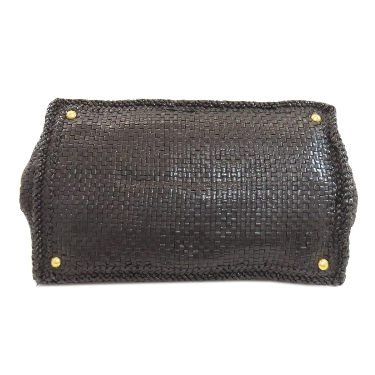 PRADA Canapa braid Tote Bag Calf Ladies [Used]