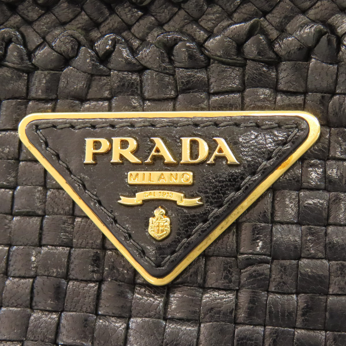 PRADA Canapa braid Tote Bag Calf Ladies [Used]