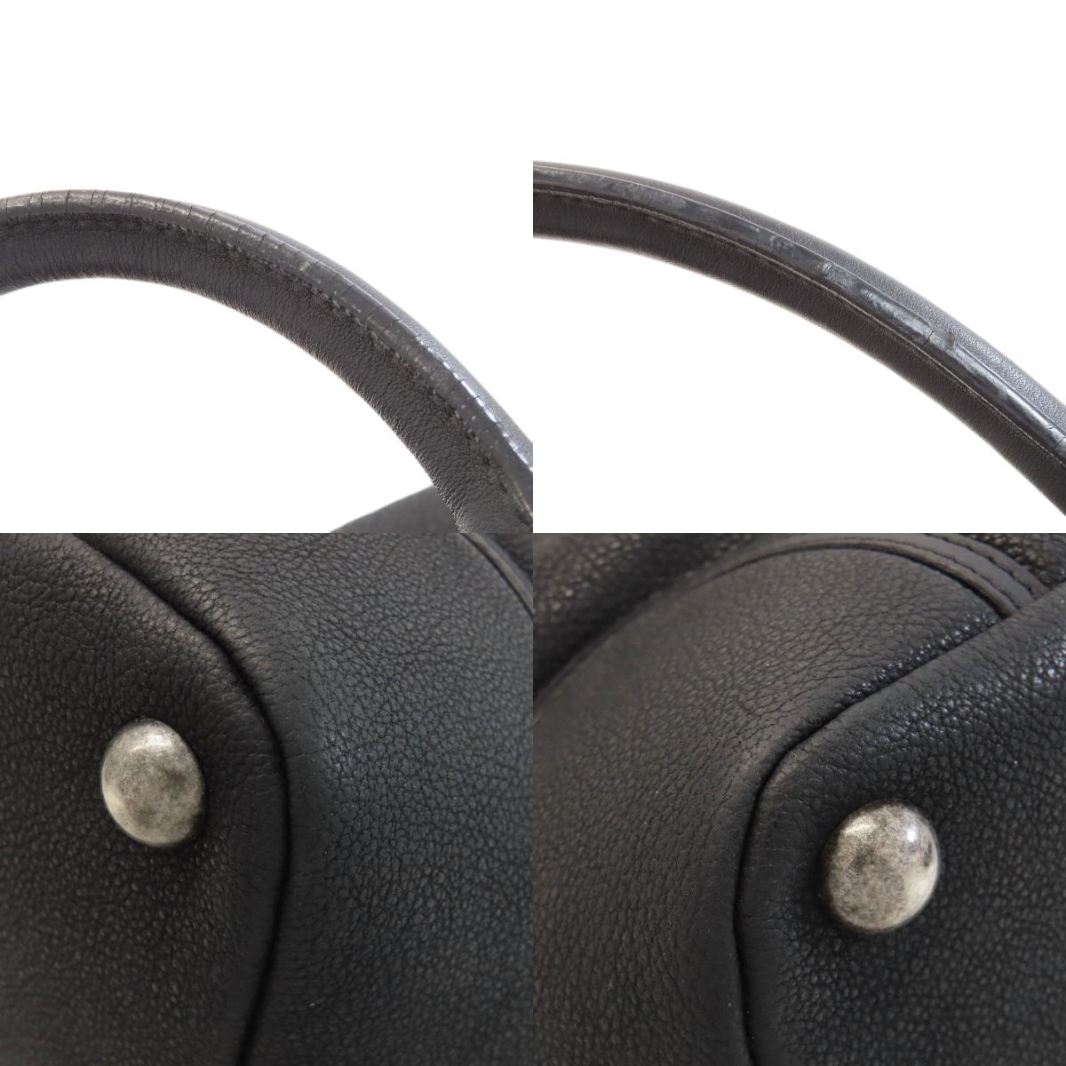 CHANEL COCO Mark SilverHardware Tote Bag Calf Ladies [Used]