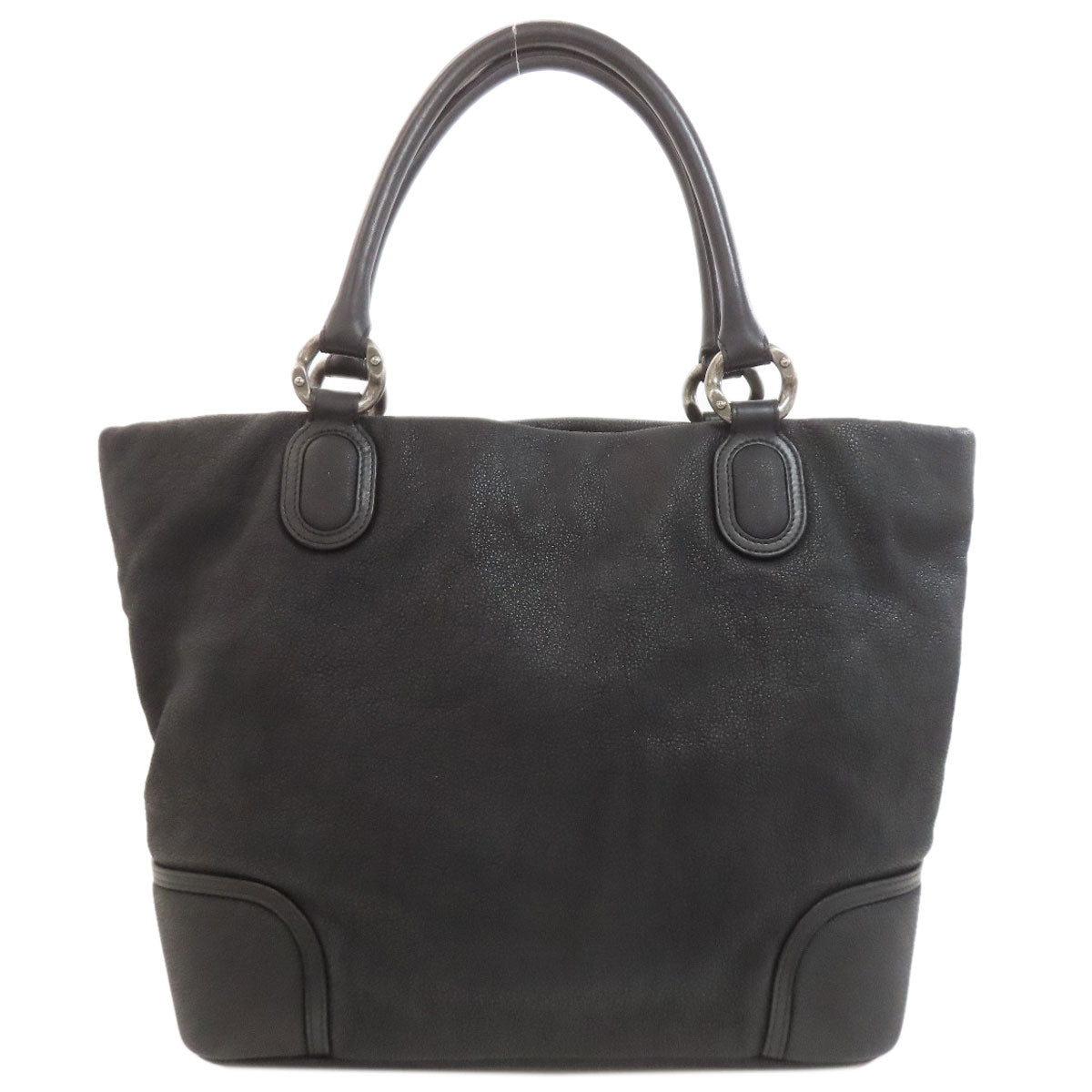 CHANEL COCO Mark SilverHardware Tote Bag Calf Ladies [Used]