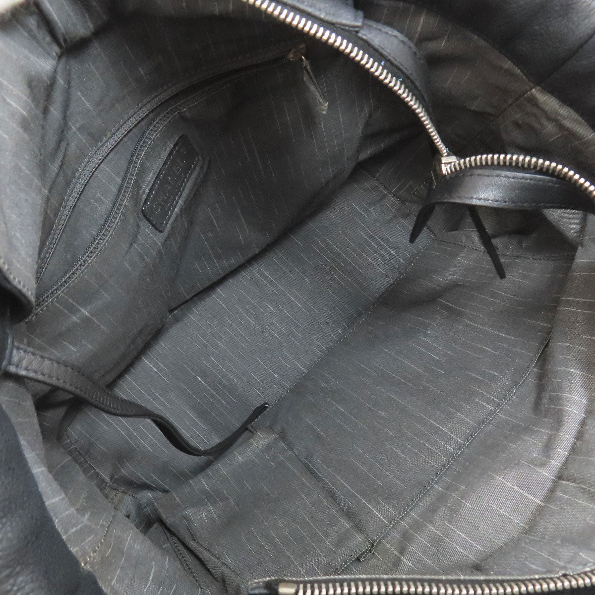 CHANEL COCO Mark SilverHardware Tote Bag Calf Ladies [Used]