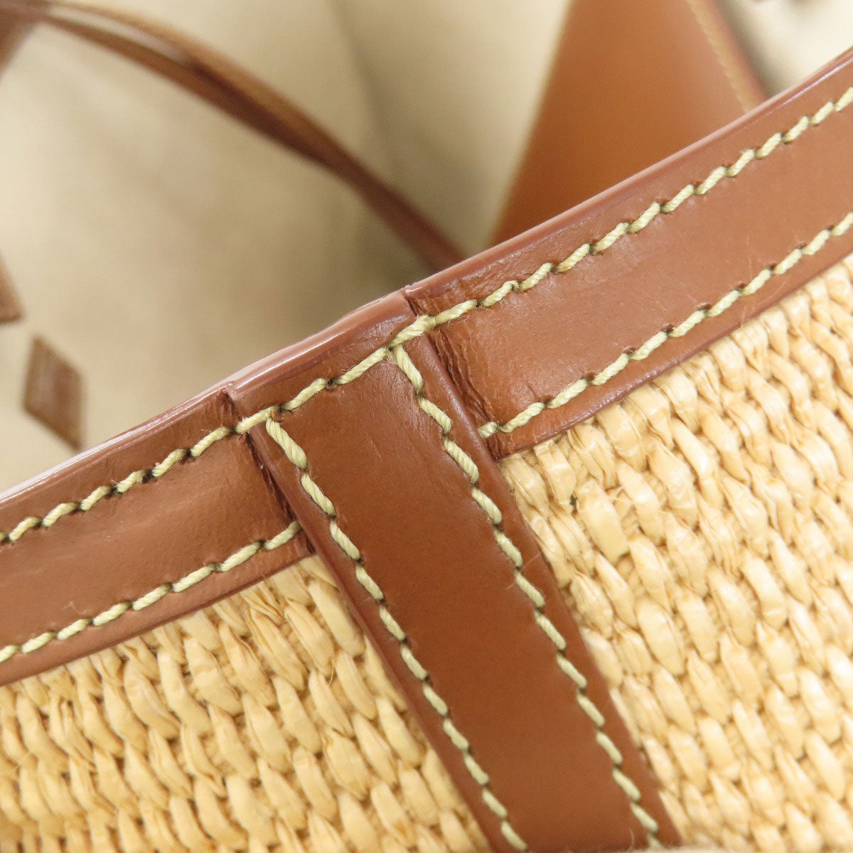 Jimmy Choo logo Tote Bag Raffia LeatherLadies [Used]