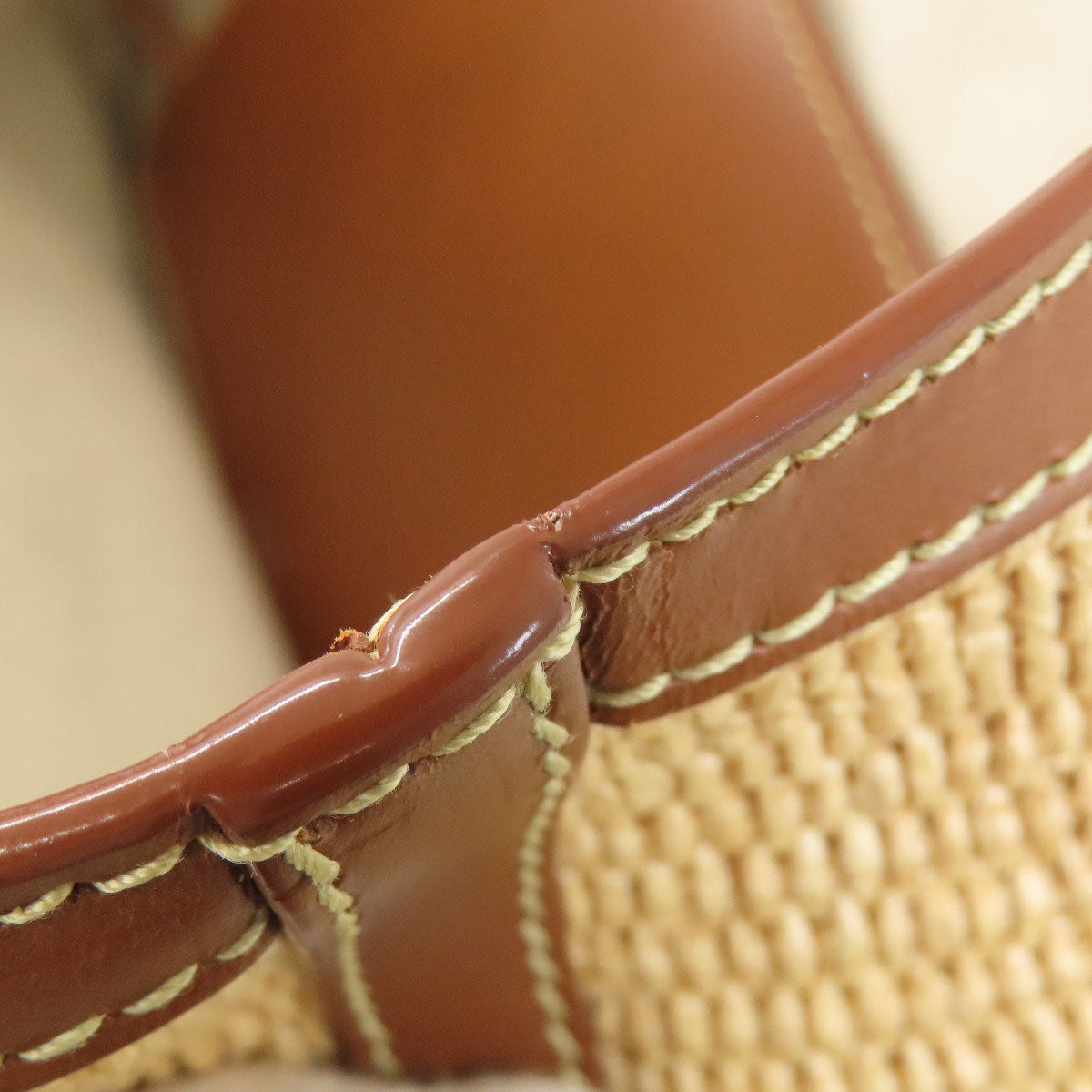 Jimmy Choo logo Tote Bag Raffia LeatherLadies [Used]