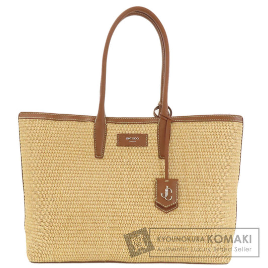 Jimmy Choo logo Tote Bag Raffia LeatherLadies [Used]