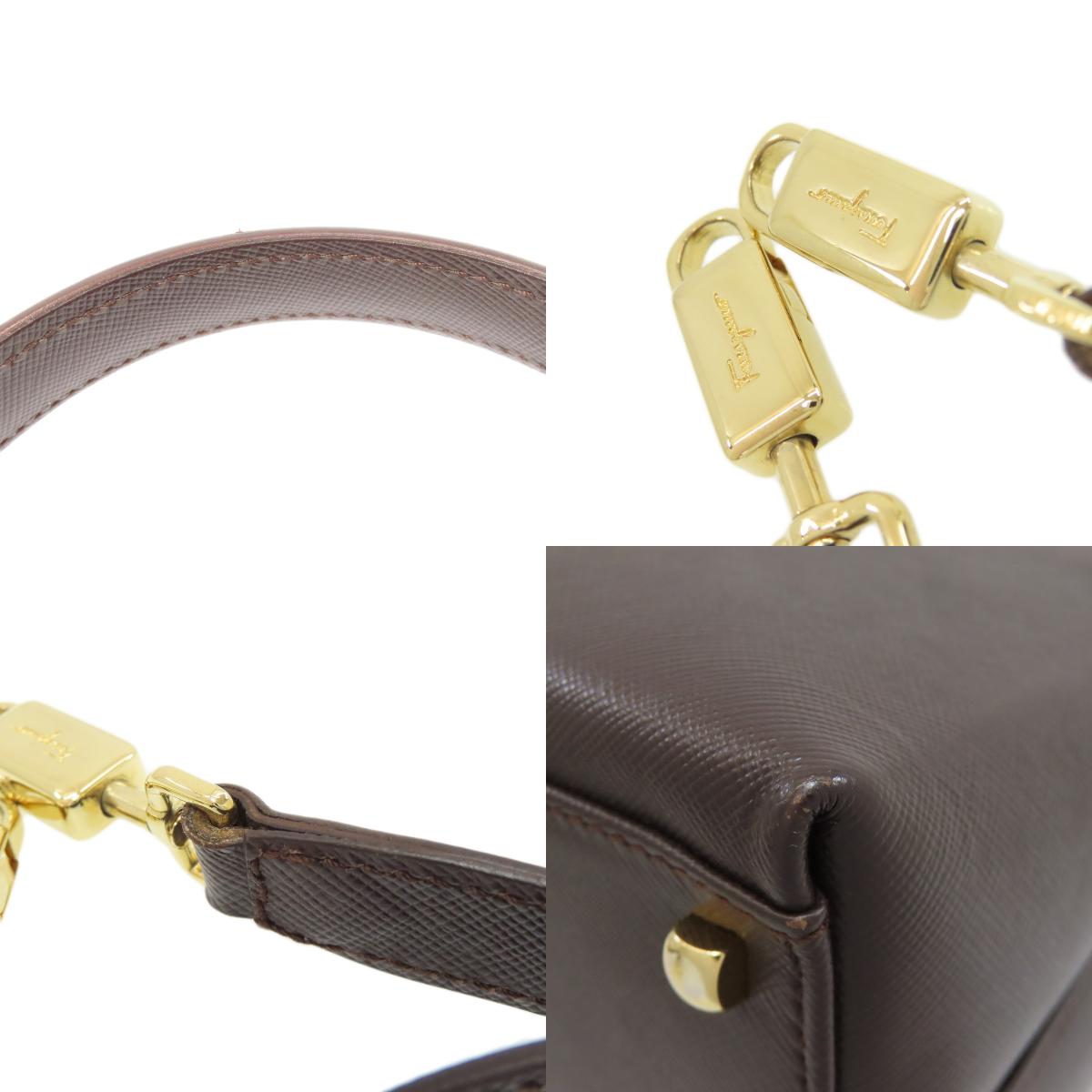 Salvatore Ferragamo Gancini 2WAY Handbag Leather Ladies [Used]