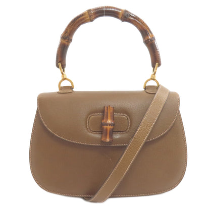 GUCCI 000・29・0633 Bamboo handle 2WAY Handbag Calf Ladies [Used]