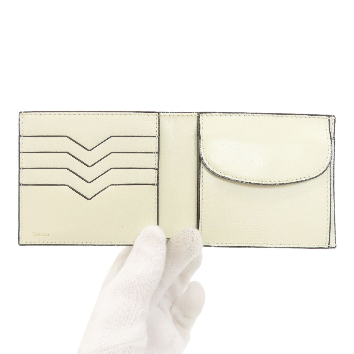 Valextra Simple design Bifold Wallet with Coin Pocket Leather Ladies [Used]