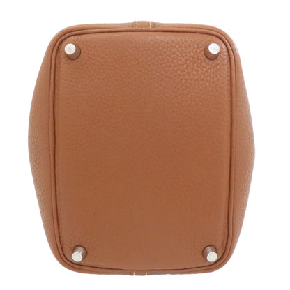 HERMES Picotin Lock PM Gold SilverHardware Handbag Taurillon Clemence Ladies [Used]