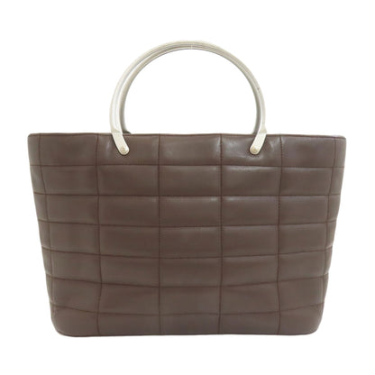 CHANEL Choco Bar SilverHardware Handbag Calf Ladies [Used]