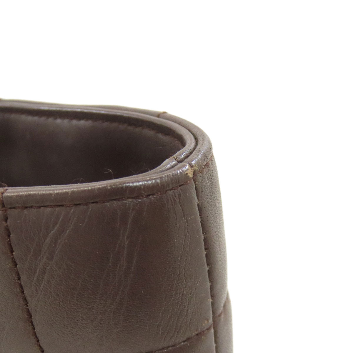 CHANEL Choco Bar SilverHardware Handbag Calf Ladies [Used]