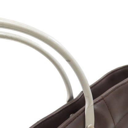 CHANEL Choco Bar SilverHardware Handbag Calf Ladies [Used]