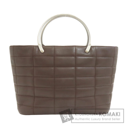 CHANEL Choco Bar SilverHardware Handbag Calf Ladies [Used]