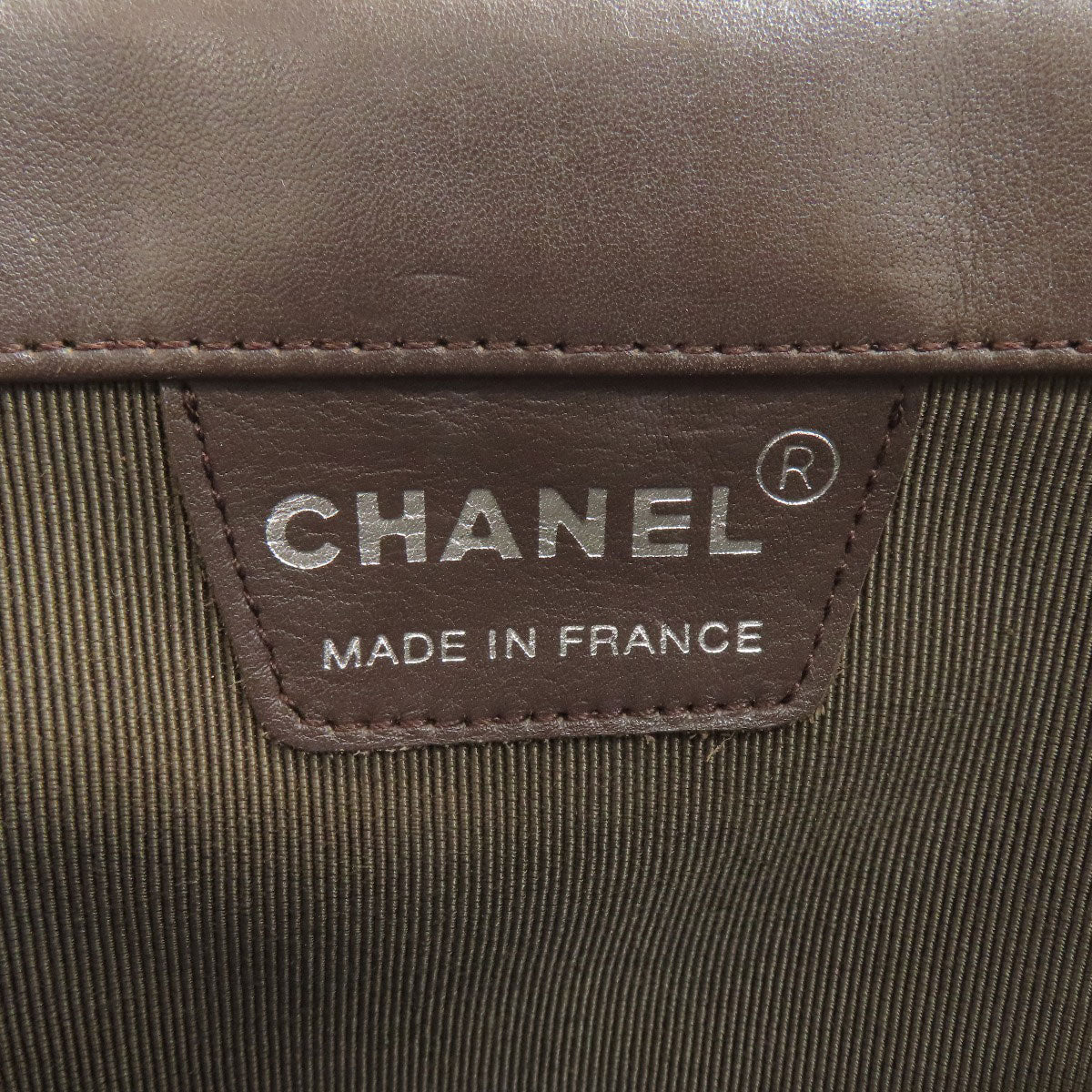 CHANEL Choco Bar SilverHardware Handbag Calf Ladies [Used]