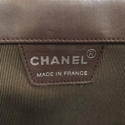 CHANEL Choco Bar SilverHardware Handbag Calf Ladies [Used]