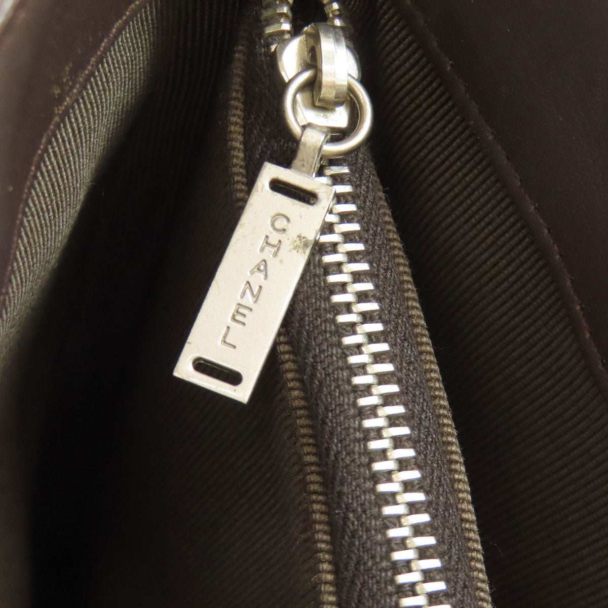 CHANEL Choco Bar SilverHardware Handbag Calf Ladies [Used]