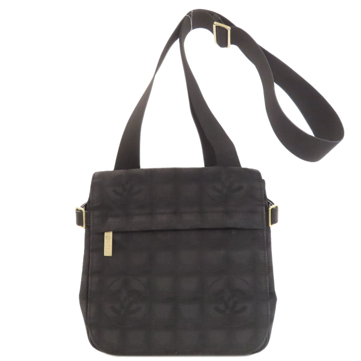 CHANEL New Travel Line Gold Hardware Shoulder Bag Nylon jacquard Ladies [Used]