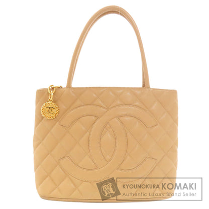 CHANEL Medallion GoldHardware Tote Bag Grained Calfskin Skin Ladies [Used]