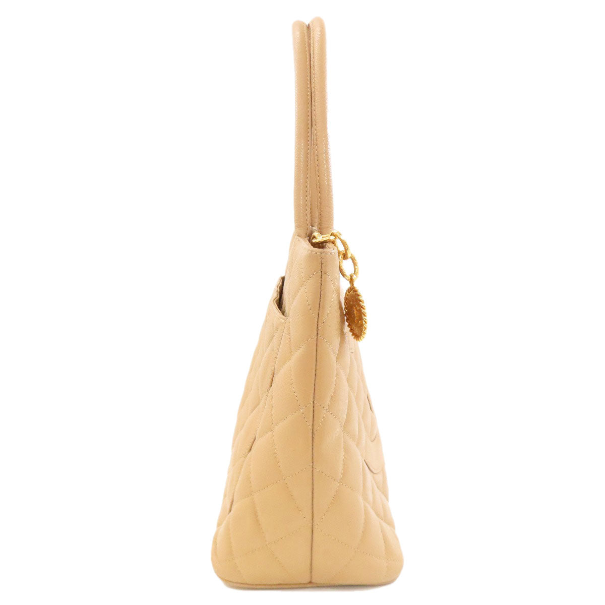 CHANEL Medallion GoldHardware Tote Bag Grained Calfskin Skin Ladies [Used]