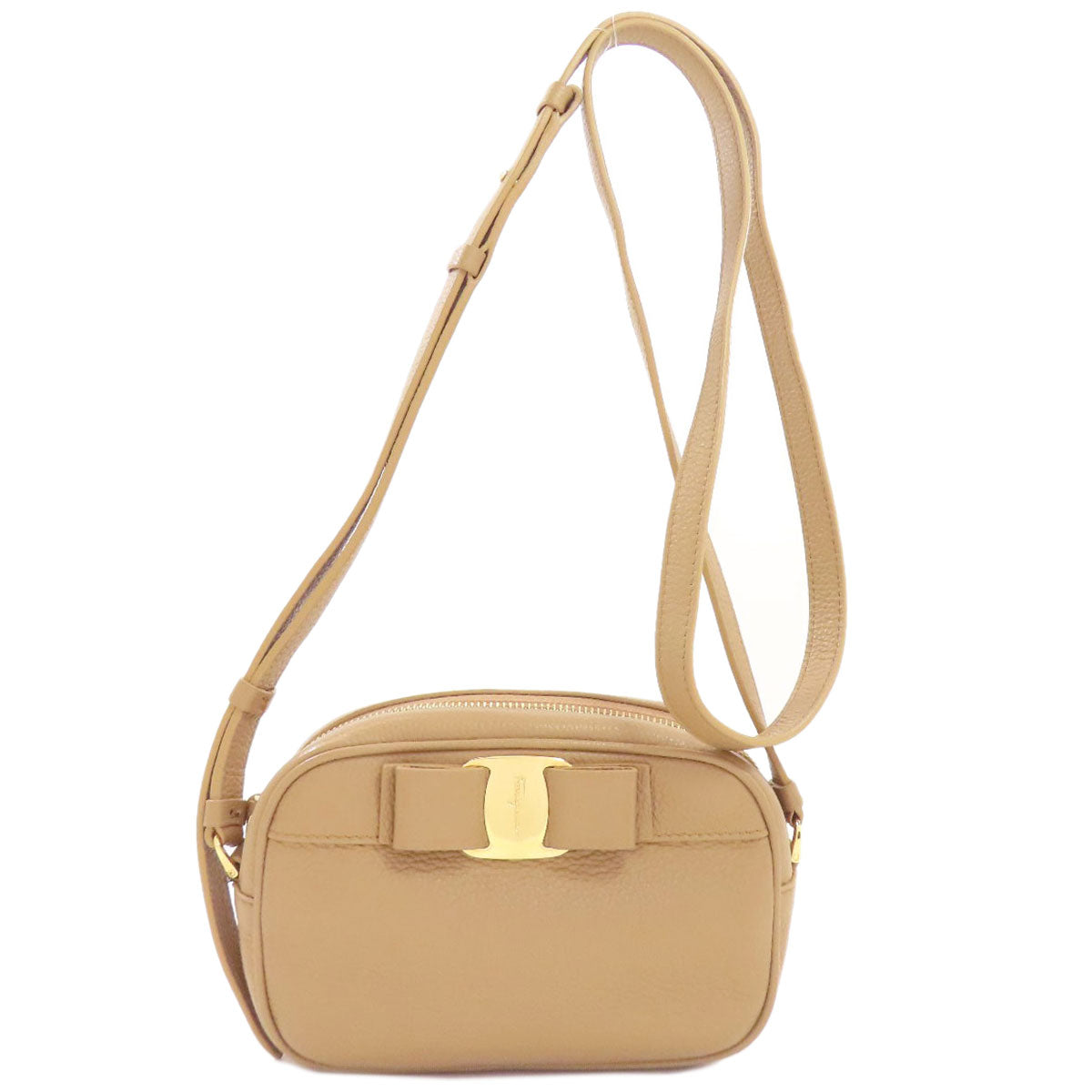 Salvatore Ferragamo Vara ribbon Shoulder Bag Leather Ladies [Used]