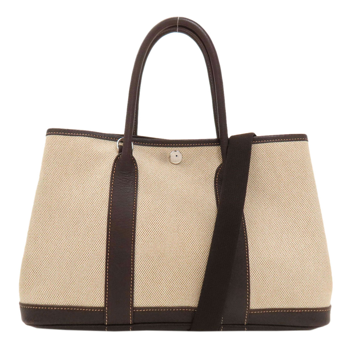 HERMES Garden Party TPM Maron SilverHardware Tote Bag Tower ash Ladies [Used]