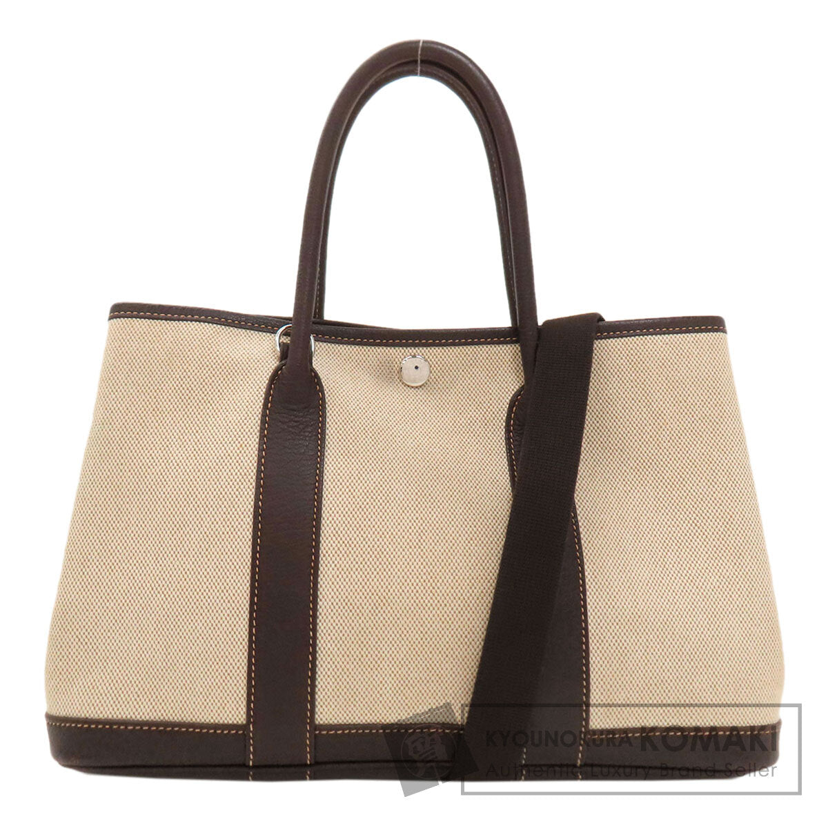 HERMES Garden Party TPM Maron SilverHardware Tote Bag Tower ash Ladies [Used]